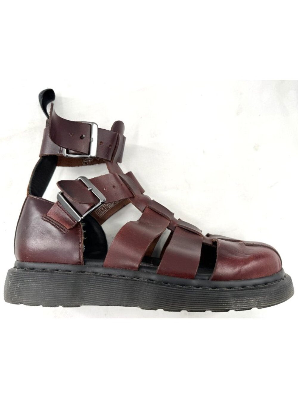 Dr. Martens Geraldo Oxblood Brown Leather Gladiator Sandals Shoes Men's Sz 8